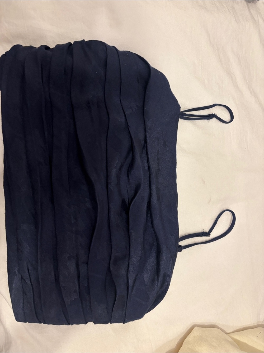 Anthropologie Navy Pleated Evening Clutch with Wrist Strap